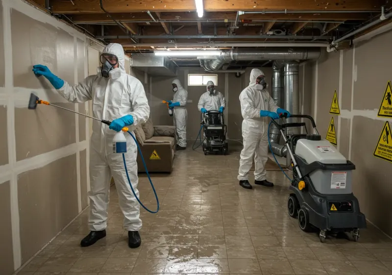 Basement Moisture Removal and Structural Drying process in Ringgold, LA